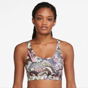 NIKE WOMENS SWOOSH FLORAL PRINT PADDED SPORTS BRA SIZE MEDIUM tried on only
